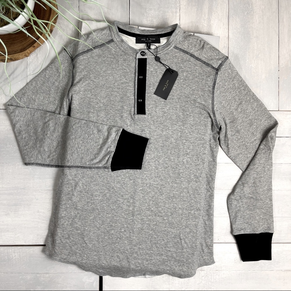 Rag & Bone Gibson Henley in Heatherd Gray - Picture 2 of 13